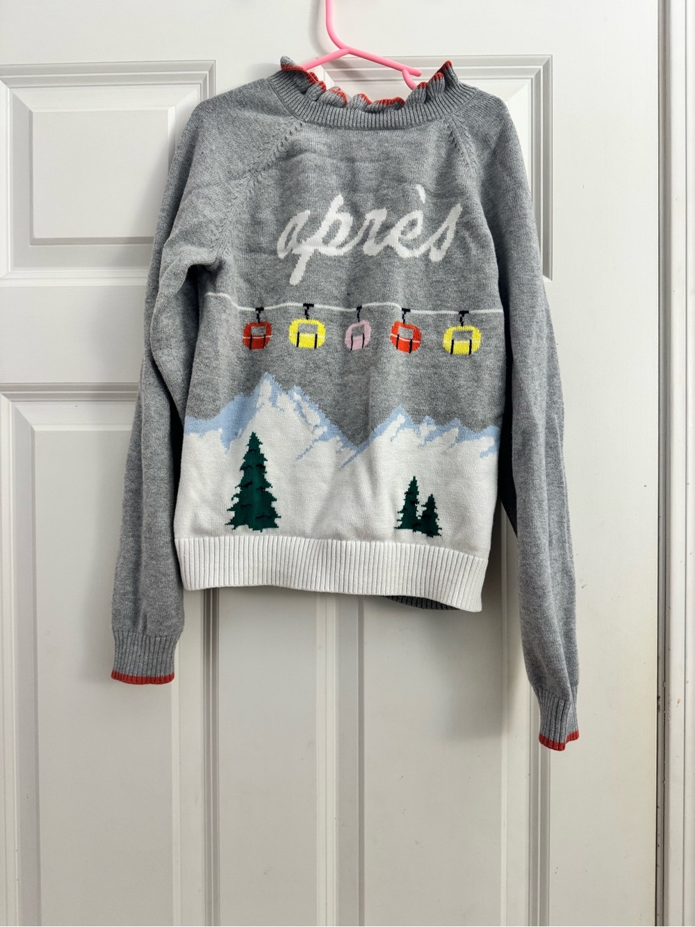 Janie and Jack Gray 'après' Cable Car Graphic Crewneck Sweater